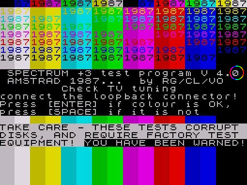 Programa de testes do ZX Spectrum +2A